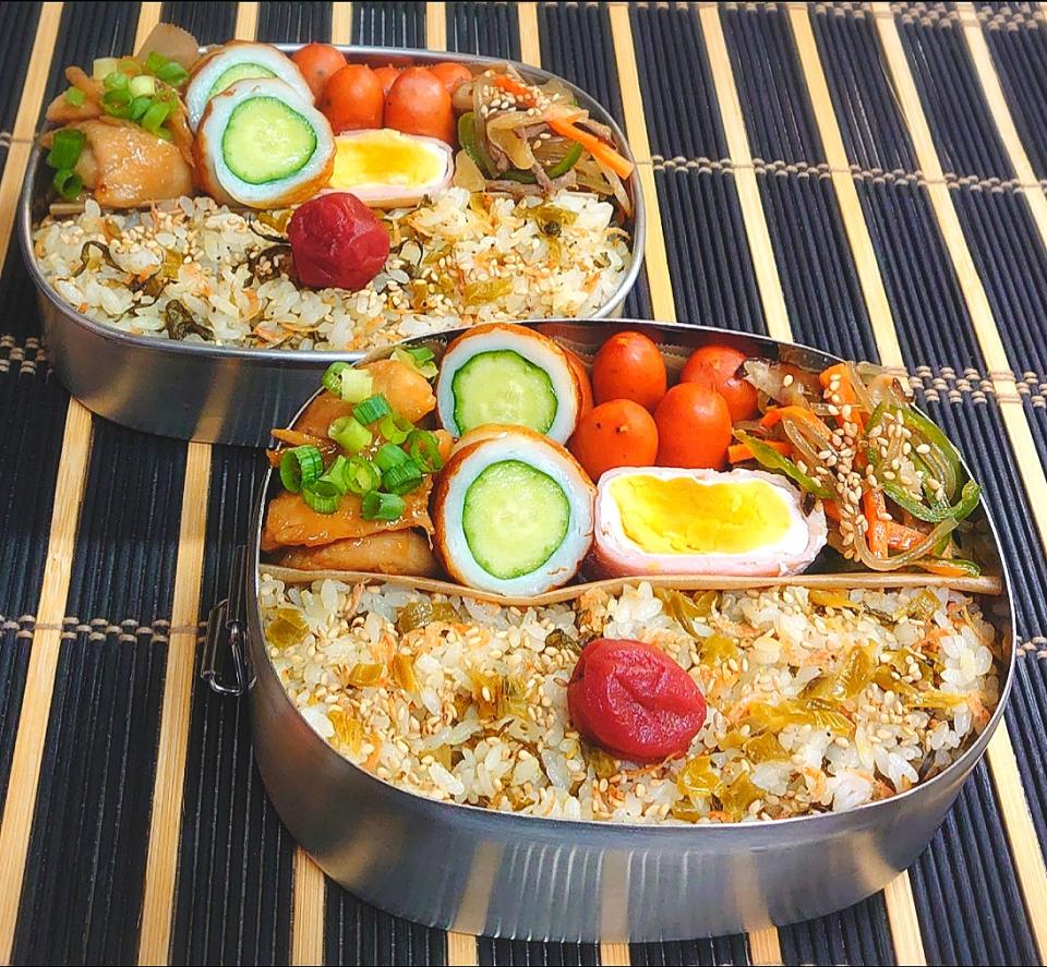 母とムスコのラブラブおソロ♪ご飯が進む!鶏むねジンジャー弁当